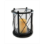 JH Specialties Inc/Lumabase Lumabase Black Round Criss Cross Metal Lantern with LED Candle