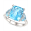 Macys Blue Topaz (5 ct. t.w.) & White Topaz (1/4 ct. t.w.) Ring in Sterling Silver