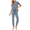 Roudelain Printed Short Sleeve Top & Jogger Pajama Set