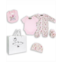Rock-A-Bye Baby Boutique Baby Girls Birdy Floral Layette Gift in Mesh Bag 5 Piece Set