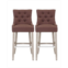 WestinTrends 29 Linen Tufted Buttons Upholstered Wingback Bar Stool (Set of 2)