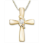 Sirena Diamond Cross Pendant in 14k Yellow or White Gold (1/10 ct. t.w.)