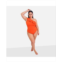 Rebdolls Plus Size Catalina Ruffle One Shoulder Swimsuit - Persimmon