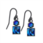 2028 Black-Tone Blue Drop Earrings