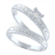 Promised Love Diamond Bridal Set (1/10 ct. t.w.) in Sterling Silver