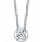Sirena Diamond Bezel Solitaire 18 Pendant Necklace (1/10 ct. t.w.) in 14k White or Yellow Gold