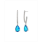A&M Silver-Tone Aqua Tear Drop Earrings