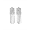 A&M Silver-Tone Flower Chandelier Earrings