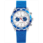 Strumento Marino Mens Skipper Dual Time Zone Blue Silicone Strap Watch 44mm
