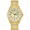 Caravelle Mens Traditional Gold-Tone Stainless Steel Expansion Bracelet Watch 40mm