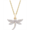 Wrapped Diamond Dragonfly 18 Pendant Necklace (1/8 ct. t.w.) in 10k Gold
