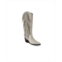 Womens Knee-High White Premium Leather Boots With Side Fringe Ely By Bala Di Gala
