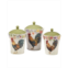 Certified International Floral Rooster Canister Set 3-Pc.