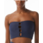 Carmen Marc Valvo Womens Textured Bandeau Bikini Crop Top