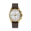 Jacques Lemans Mens Liverpool Watch with Silicone Leather Strap Solid Stainless Steel IP Gold Chronograph