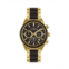 Jacques Lemans Mens Eco Power Watch with Solid Stainless Steel / Wood Inlay Strap IP-Gold Chronograph 1-2115