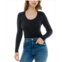 Ultra Flirt Juniors Long-Sleeve Pointelle Sweater Bodysuit