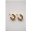 KC Chic Designs 316L Hustler Pearl and Crystal Huggie Hoop Earrings