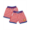 Rings & Crwns Mens Red White Harlem Globetrotters Triple Double Shorts