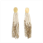 INK+ALLOY Mae Oval Brass Post 2-Color Beaded Tassel Earrings