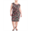Connected Plus Size Printed Short-Sleeve Sheath Dress