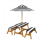 Outsunny Kids Picnic Table Set w/ Removable Umbrella for 4 Age 3-8 Years