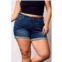 SLINK Jeans Plus Size Denim Rolled Shorts