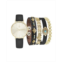 Jessica Carlyle Womens Analog Black Strap Watch 36mm with Black and Gold-Tone Bracelets Set