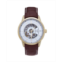 Heritor Automatic Men Davies Leather Watch - Gold/Brown 44mm