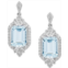 Enchanted Disney Fine Jewelry Aquamarine (1 ct. t.w.) & Diamond (1/4 ct. t.w.) Elsa Drop Earrings in Sterling Silver
