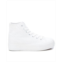 XTI Womens Canvas High-Top Sneakers By