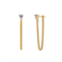Little Sky Stone Womens 14K Gold Plated Chained Moissanite Earrings