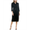 Maison Tara Womens 3/4-Sleeve Blazer Satin Wrap Dress
