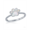 Caribbean Treasures Sterling Silver White Inlay Opal Paw Print Ring