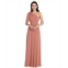 After Six Womens Draped One-Shoulder Maxi Dress with Scarf Bow