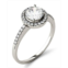 Charles & Colvard Moissanite Round Halo Ring (1-1/3 ct. t.w. Diamond Equivalent) in 14k Gold or White Gold or Rose Gold