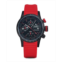 Strumento Marino Mens Admiral Chronograph Red Silicone Performance Timepiece Watch 45mm