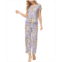 Echo Womens 2 Piece Printed Short Sleeve Henley Top with Wide Pants Pajama Set