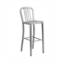 MERRICK LANE Santorini 30 Inch Galvanized Steel Indoor/Outdoor Counter Bar Stool With Slatted Back And Powder Coated Finish