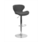 MERRICK LANE Quincy Adjustable Height Barstool Contemporary Bar Height Stool With Curved Back And Metal Base With Footrest