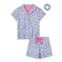 Max & Olivia Girls Soft Jersey Fabric Shorts Pajama Set with Scrunchie 3 Piece
