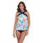 ShapeSolver by Penbrooke Womens ShapeSolver Criss Cross Neck Tankini Swimsuit Top