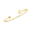 Sarah Chloe Initial Elle Cuff Bangle Bracelet in 14K Gold-Plated Sterling Silver