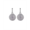 A&M Silver-Tone Lavender Disk Earrings