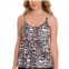 Swim Solutions Womens Printed Pleat-Front Tankini Top Created For Macys