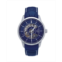 Heritor Automatic Men Davies Leather Watch - Silver/Navy 44mm