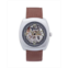 Heritor Automatic Men Gatling Leather Watch - Silver/Light Brown 44mm