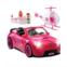 Play22usa Doll Car Set Of 10 - Convertible Pink Toy Car For Dolls With Lights And Sounds