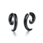Metallo Stainless Steel Horn Design Earrings - Black Plated
