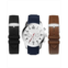 American Exchange Mens Navy Leather Strap Watch 44mm Gift Set